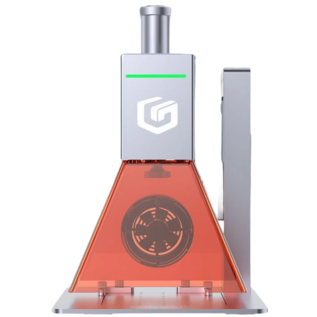 Grabador láser portátil Longer Nano 6W con módulo galvo 5000 mm/s, carcasa gris y cubierta protectora naranja, mesa perforada y asa superior - Ítem1