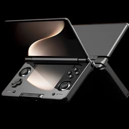 AYN Thor Negro 16GB/512GB con cuerpo plegable, doble pantalla brillante, joysticks analógicos, cruceta, botones ABXY y altavoces frontales en diseño compacto