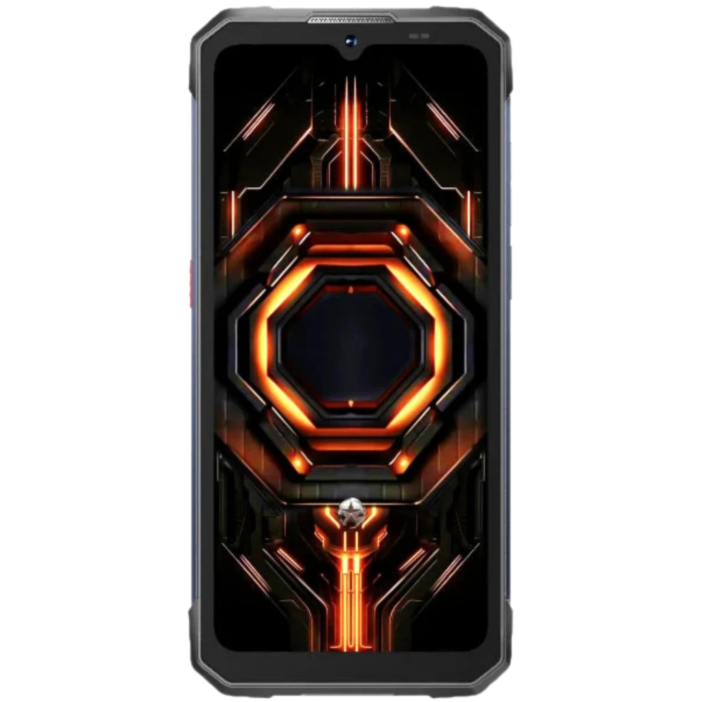 Hotwav Cyber 17 4G noir robuste, dos texturé carbone, grand module caméra circulaire avec anneau lumineux, écran bord à bord motif futuriste orange - Ítem4