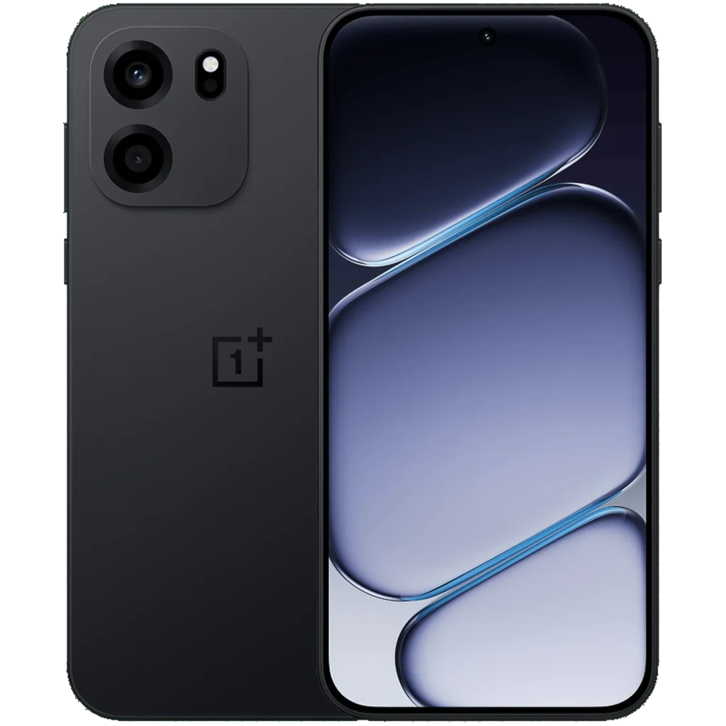 OnePlus Nord CE 6 5G preto com tela ampla de bordas finas, câmera dupla traseira com flash e notch central; corpo fosco elegante 256 GB 8 GB 7500 mAh - Item