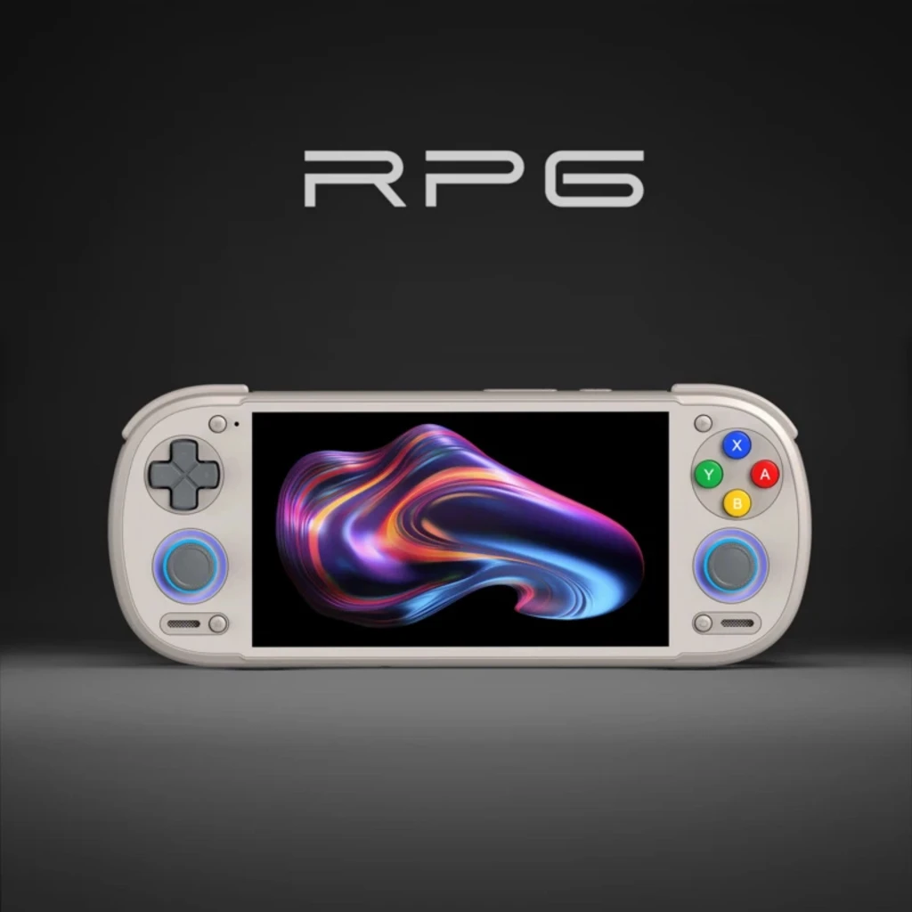 Consola portátil plateada Retroid Pocket 6 Stick TOP 256 GB Silver Grey con gran pantalla central, cruceta izquierda, palanca y botones ABXY a la derecha - Ítem3