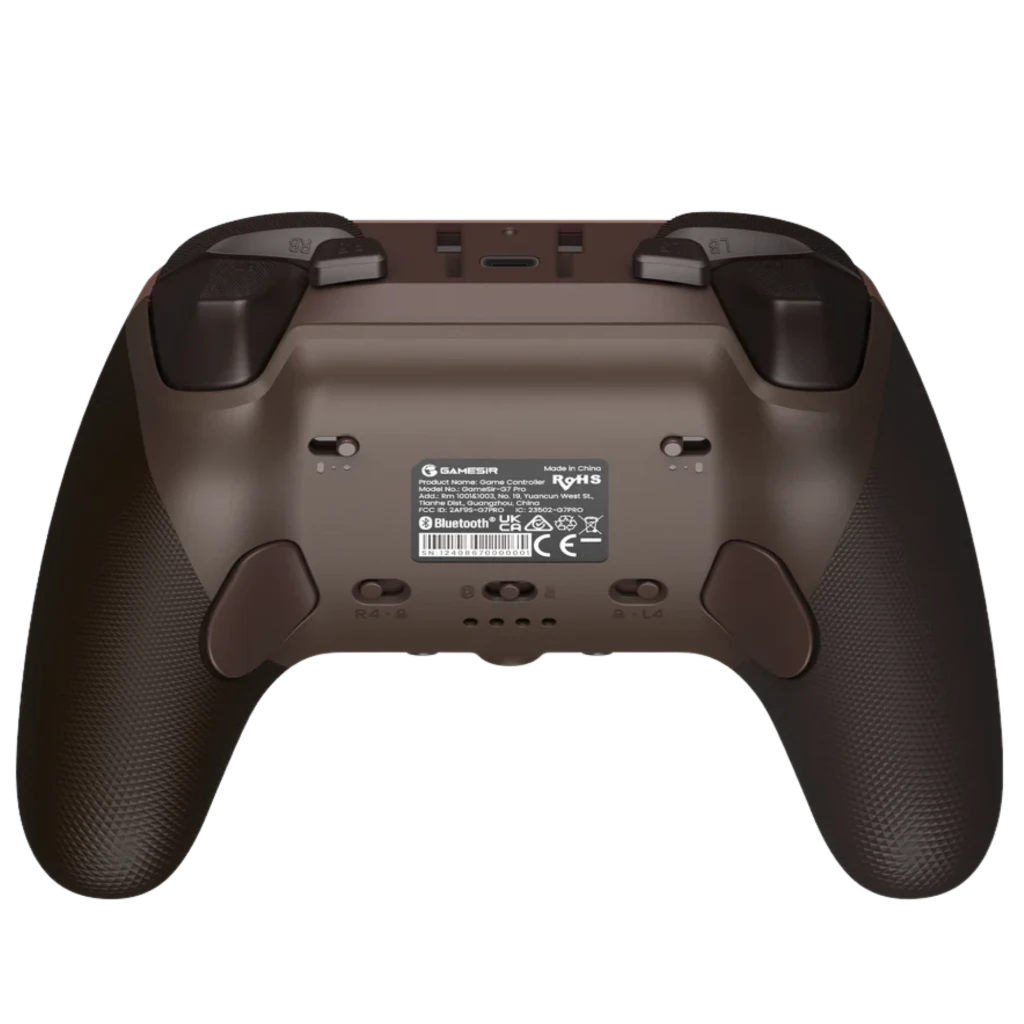 GameSir G7 Pro Dragon Dogma 2 Edition com capa marrom translúcida, arte de dragão dourado, botões ABXY, analógicos pretos e base de carregamento preta - Item2