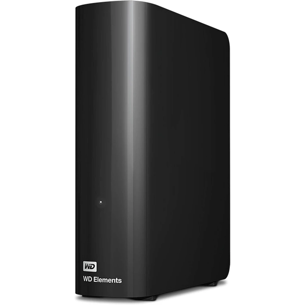 Western Digital WD Elements Desktop 20 TB HDD externo USB 3.2 color negro, carcasa brillante compacta con LED frontal y logo WD en la base - Ítem