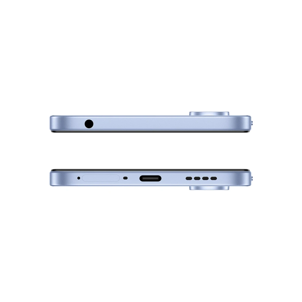 Smartphone Realme C100 5G morado con pantalla grande sin bordes, notch en forma de gota y triple cámara trasera alineada verticalmente con flash integrado - Ítem6