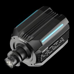Base de Volante Moza Racing R21 Ultra Direct Drive 21Nm em alumínio preto, corpo com aletas de refrigeração, detalhes em LED azuis e acoplamento rápido