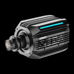 Base de Volante Moza Racing R21 Ultra Direct Drive 21Nm em alumínio preto, corpo com aletas de ventilação, faixa LED azul e eixo rápido frontal