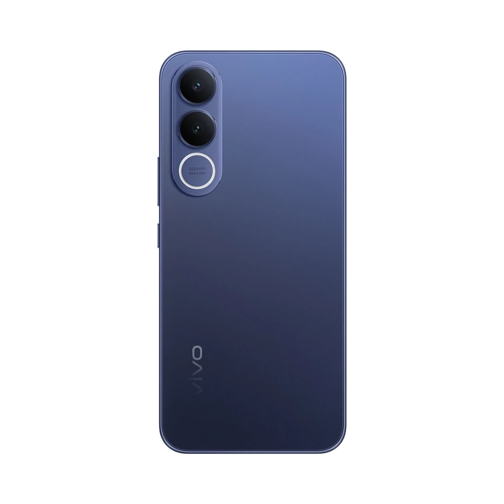 Vivo V70 FE 5G azul con pantalla amplia, doble cámara trasera y frontal perforada; incluye cargador 90W y auriculares inalámbricos en estuche blanco - Ítem3