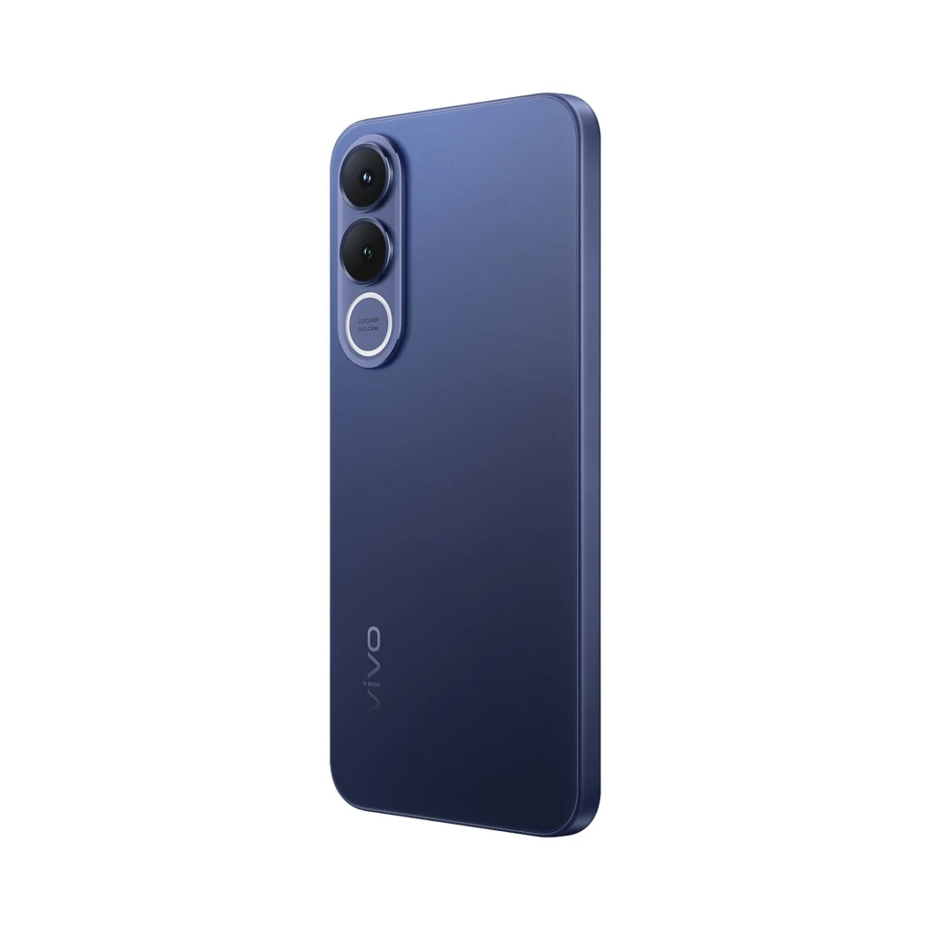 Vivo V70 FE 5G azul con pantalla amplia, doble cámara trasera y frontal perforada; incluye cargador 90W y auriculares inalámbricos en estuche blanco - Ítem6
