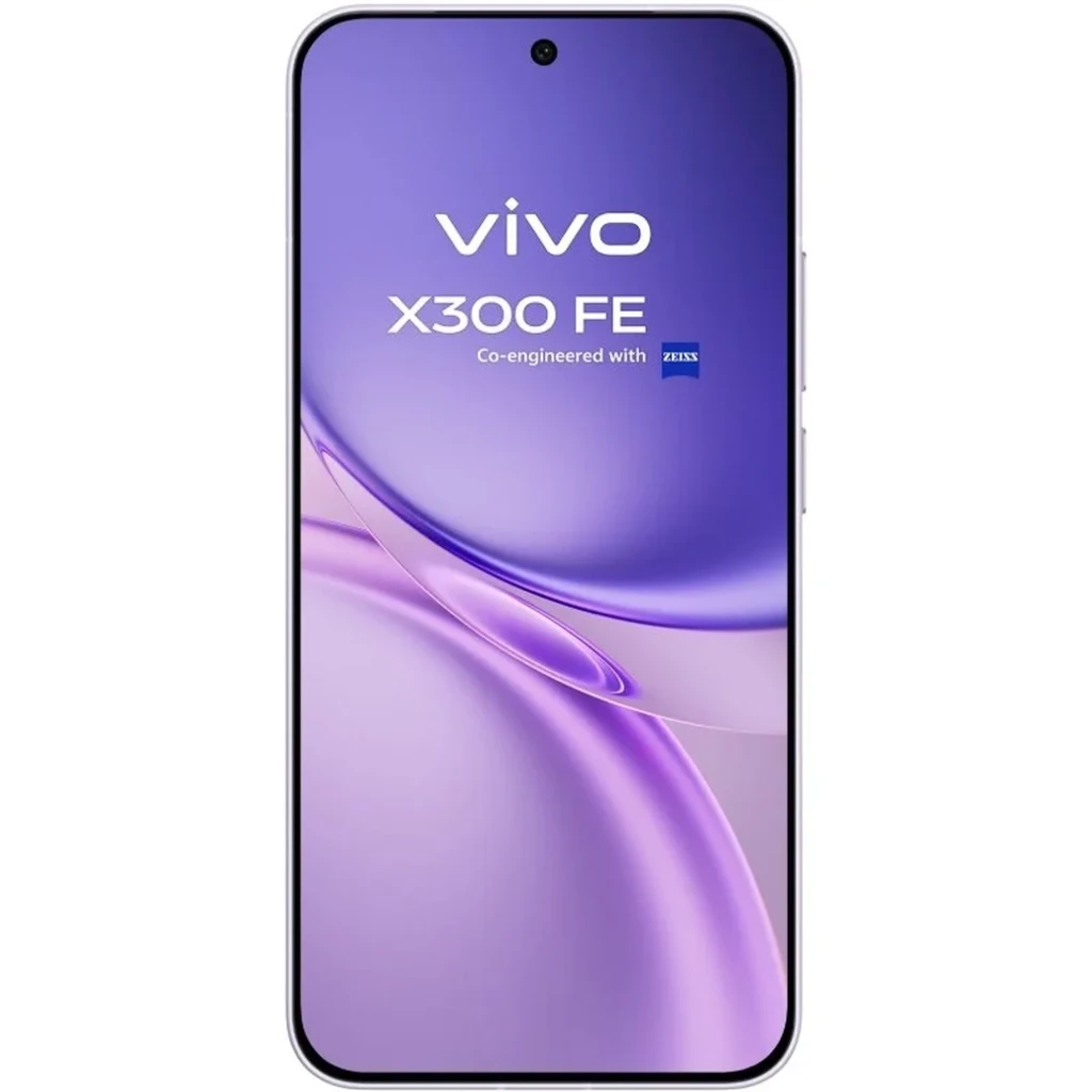 Vivo X300 FE 5G lila con triple cámara trasera ZEISS, pantalla perforada con biseles finos, logo vivo al centro y acabado mate suave en 512 GB y 12 GB RAM - Ítem3