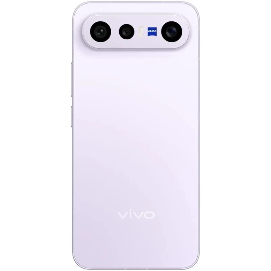 Vivo X300 FE 5G 256 GB Lila com traseira lilás fosca, módulo de câmera tripla horizontal com lentes grandes e logo Vivo centralizado