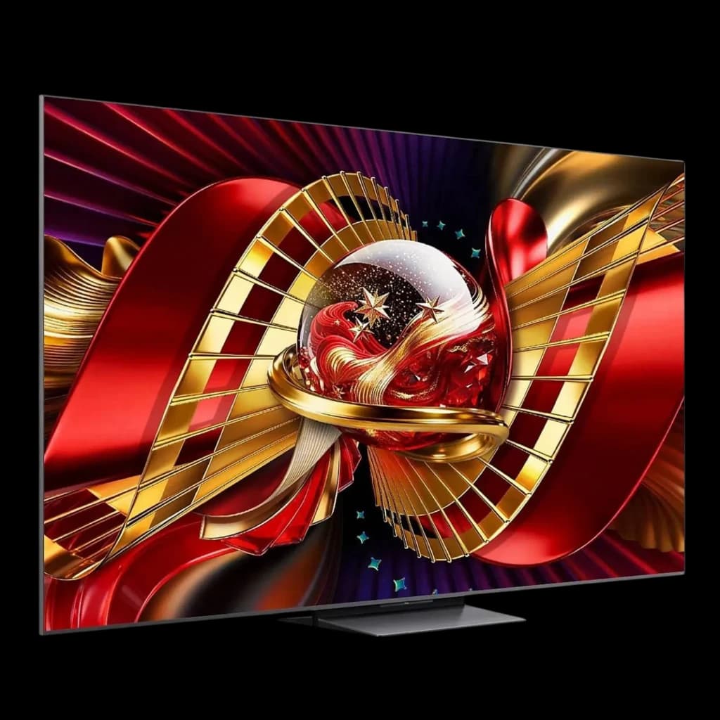 TCL 85C8L Smart TV QD‑Mini LED 85 4K AiPQ Pro preto, tela grande sem bordas aparentes, cores vibrantes e alto contraste em painel fino e elegante