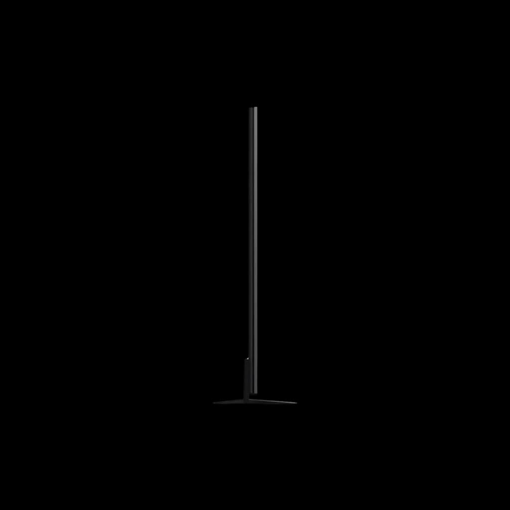 TCL 85C8L Smart TV QD‑Mini LED 85 4K AiPQ Pro Preto com perfil ultrafino, bordas mínimas e base metálica em T para suporte estável