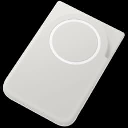 Power bank magnético gris compacto con anillo de alineación, acabado mate y bordes redondeados; diseño delgado USB-C de 5000 mAh y carga rápida 25 W