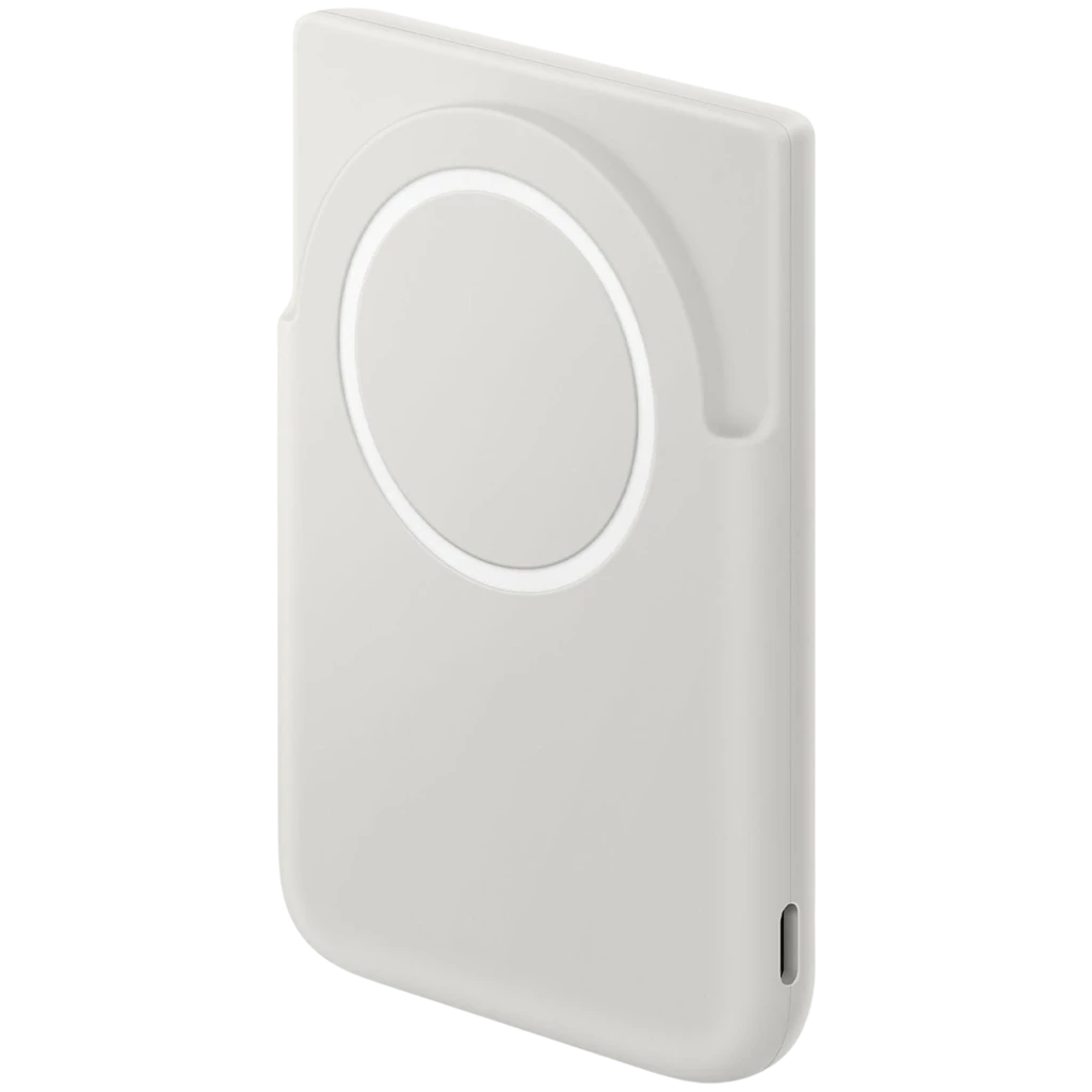 Power bank Samsung Magnetic EB-U2500XJE cinzento preso ao smartphone, design fino com base metálica e LEDs de carga, USB-C, 5000 mAh, 25 W - Item6