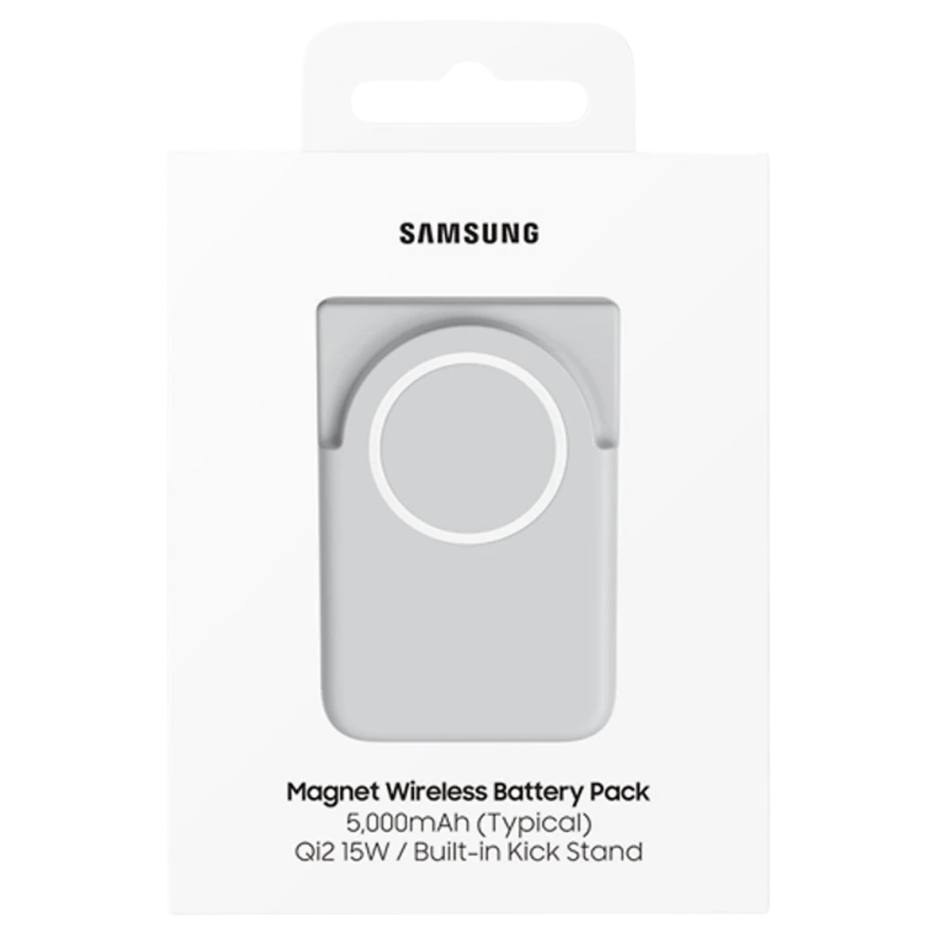 Power bank Samsung Magnetic EB-U2500XJE cinzento preso ao smartphone, design fino com base metálica e LEDs de carga, USB-C, 5000 mAh, 25 W - Item8