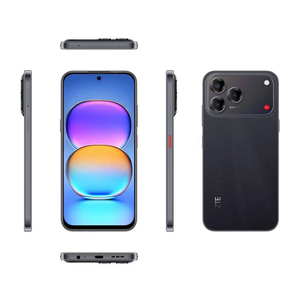 ZTE Blade V80 Pro noir avec triple module photo 108 Mpx, écran bord à bord 120 Hz, bords fins et poinçon central, design élégant en finition mate - Ítem7