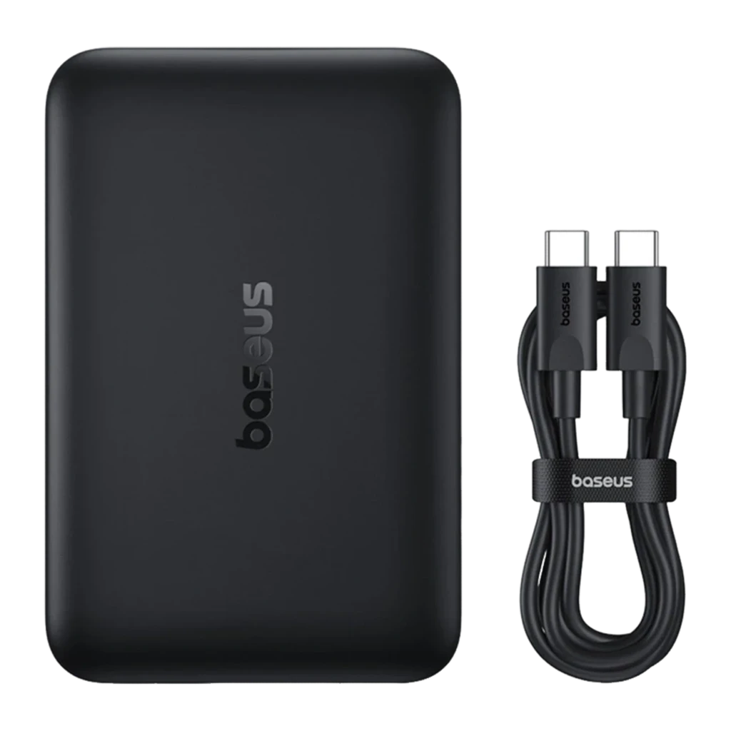 Power Bank Baseus EnerFill FM11 blanco, compacto, 10000mAh, 22.5W. Diseño magnético MagSafe con anillo, indicadores LED y puerto USB-C. - Ítem4