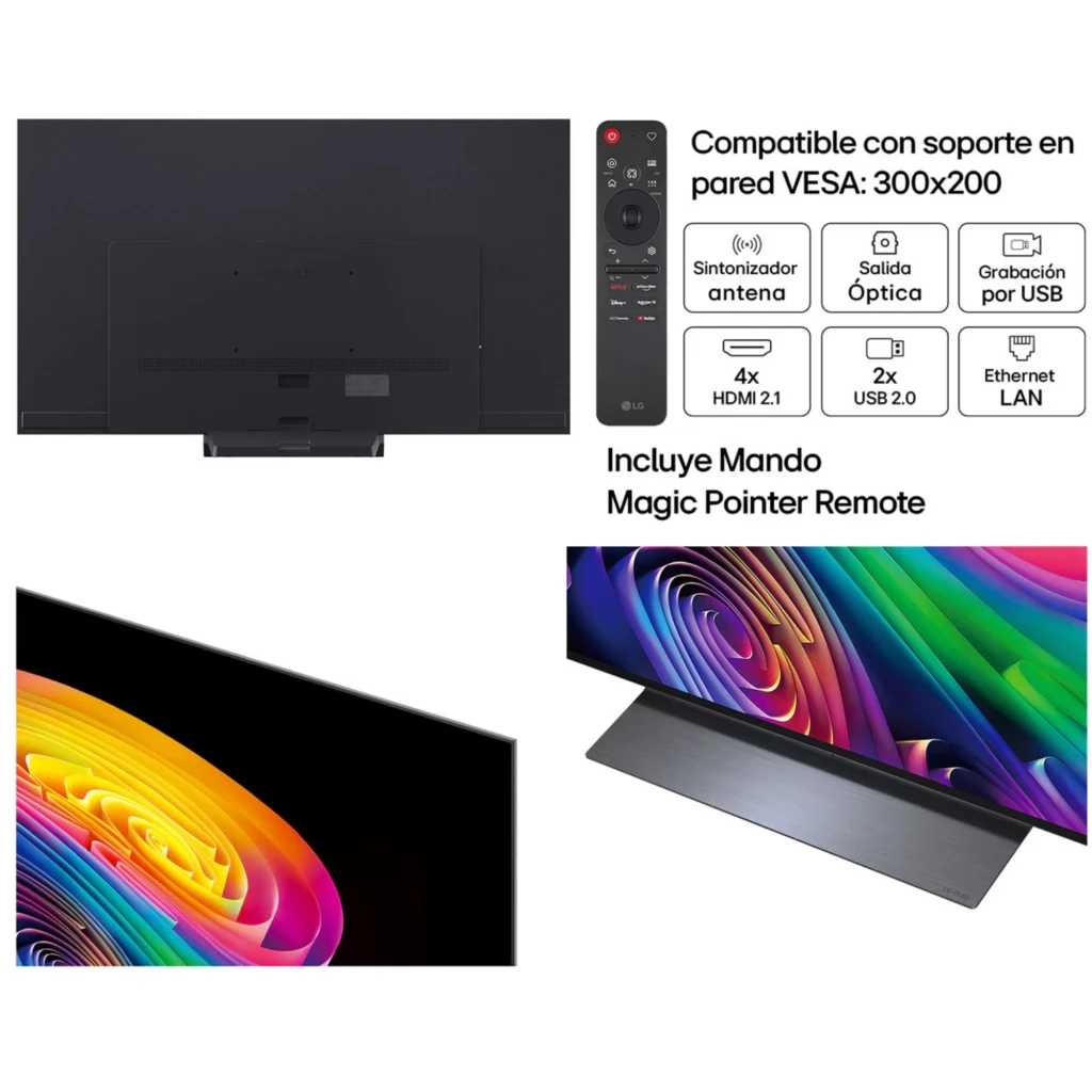 LG OLED48C66LB Smart TV OLED evo 48 4K com Alpha 11 AI, pretos puros, cores vivas, 33 milhões de pixels, design ultrafino, navegação fácil com controle - Item1