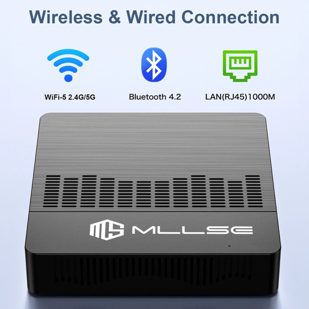 Mini PC MLLSE M2 Air Intel N4000 negro, 6 GB RAM, 128 GB. Chasis metálico con rejillas, puertos USB 3.0, HDMI, VGA, RJ45 y audio. Compacto y elegante. - Ítem2