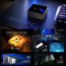 MLLSE G1 Pro Mini PC compacto con Ryzen 7 5700U, 16 GB DDR4, SSD NVMe 512 GB, Windows 11 Pro, triple salida de pantalla, WiFi 6 y GPU AMD Radeon