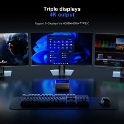 Mini PC MLLSE G1 Pro compacto con Ryzen 7 5700U, 16 GB DDR4 y 512 GB NVMe; chasis negro con LED frontal y puertos frontales; salida 4K triple pantalla