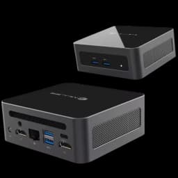 Mini PC MLLSE M7 negro compacto con bordes redondeados, rejillas laterales, puertos frontales USB y LED; trasera con HDMI, Ethernet, USB y audio