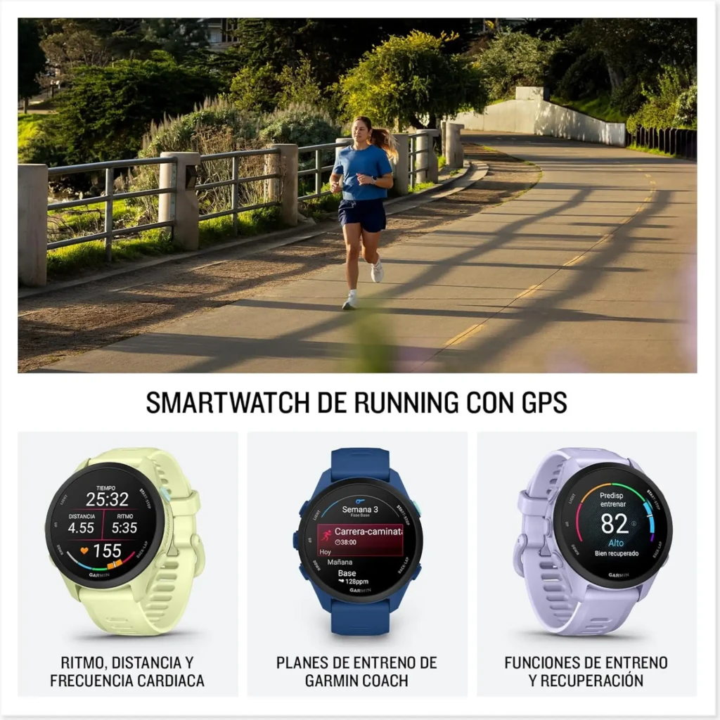 Garmin Forerunner 70 amarelo com tela AMOLED 1,2 pol, mostrador esportivo, botões laterais, pulseira ventilada, resistência 5 ATM e GPS integrado - Item7