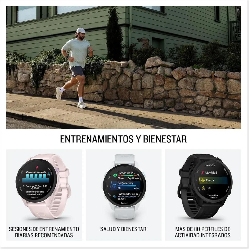 Garmin Forerunner 70 amarelo com tela AMOLED 1,2 pol, mostrador esportivo, botões laterais, pulseira ventilada, resistência 5 ATM e GPS integrado - Item2