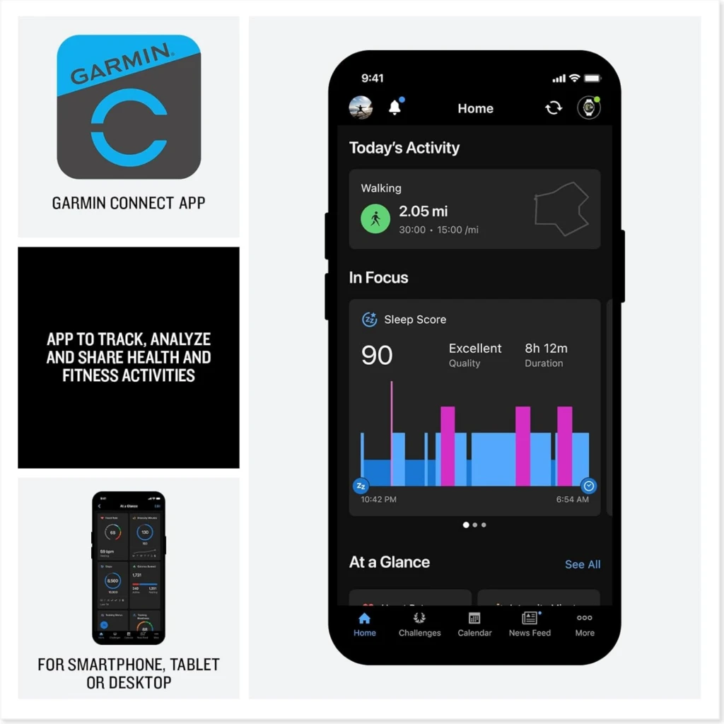 Garmin Forerunner 170 preto com pulseira amarela, tela AMOLED 1,2 pol, mostrador com métricas de treino, GPS, resistência 5 ATM, design esportivo - Item3