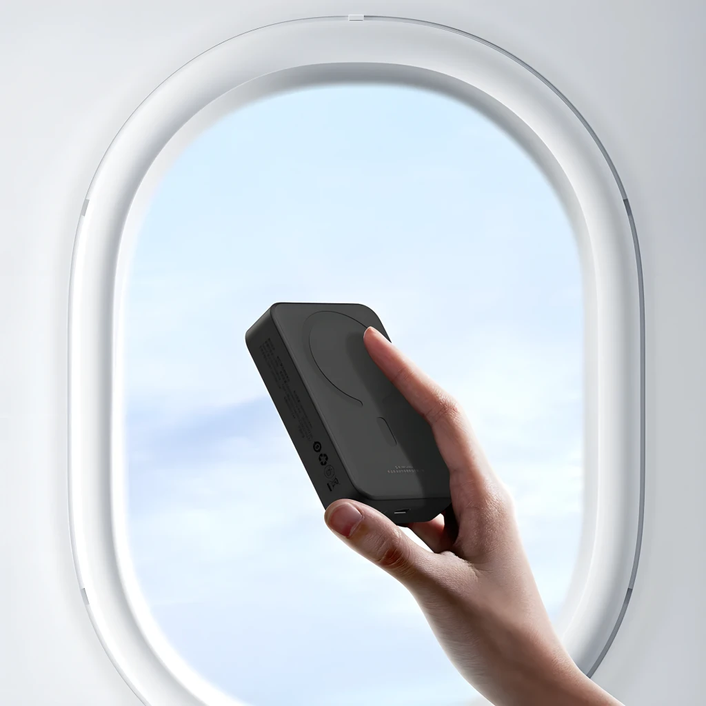 Power Bank Baseus EnerFill FM41 Ultra Mini Magnetic Blanco, diseño compacto rectangular, acabado mate, logotipo lateral y potencia 20W impresa en frontal - Ítem1