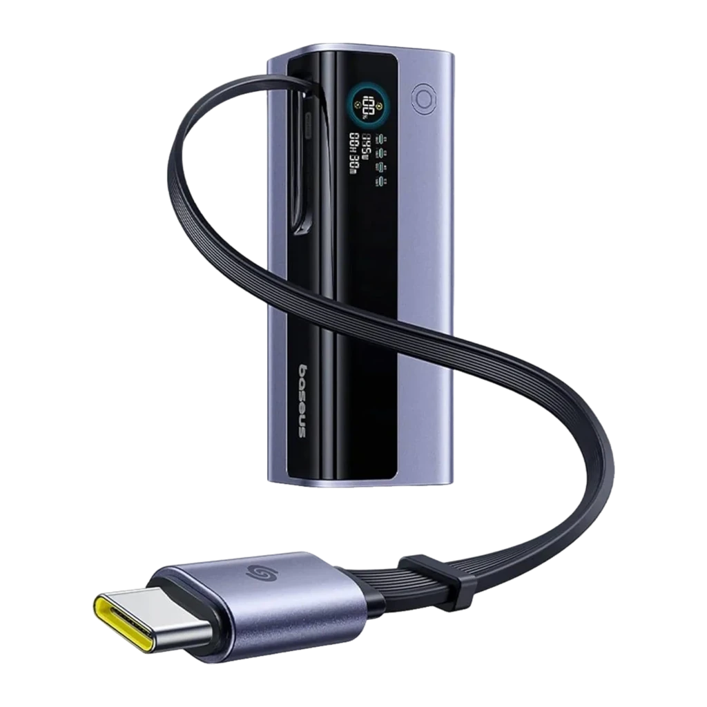 Power Bank Baseus EnerGeek GR11 145W PD3.0 20000mAh en gris negro con pantalla digital, múltiples puertos USB y USB-C, diseño compacto y lateral texturizado - Ítem2