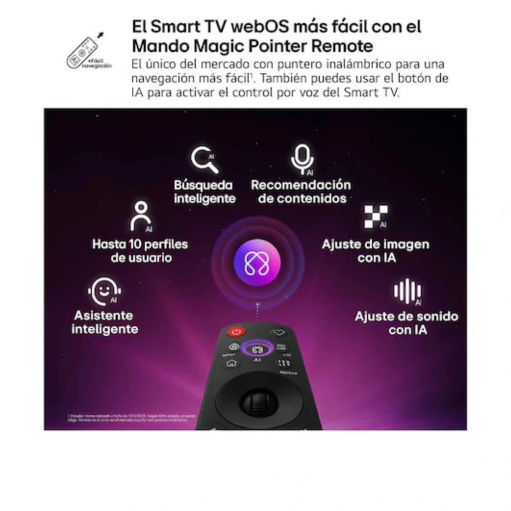 LG 43QNED70B6C Smart TV QNED MiniLED 43 4K α7 AI Gen9 preta com moldura fina, pés duplos, tela vibrante com +1 bilhão de cores e 2040 zonas de dimming - Item6
