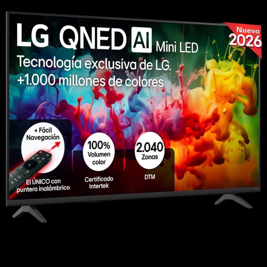 LG 43QNED70B6C Smart TV QNED MiniLED 43 4K α7 AI Gen9 preta com moldura fina, pés duplos, tela vibrante com +1 bilhão de cores e 2040 zonas de dimming