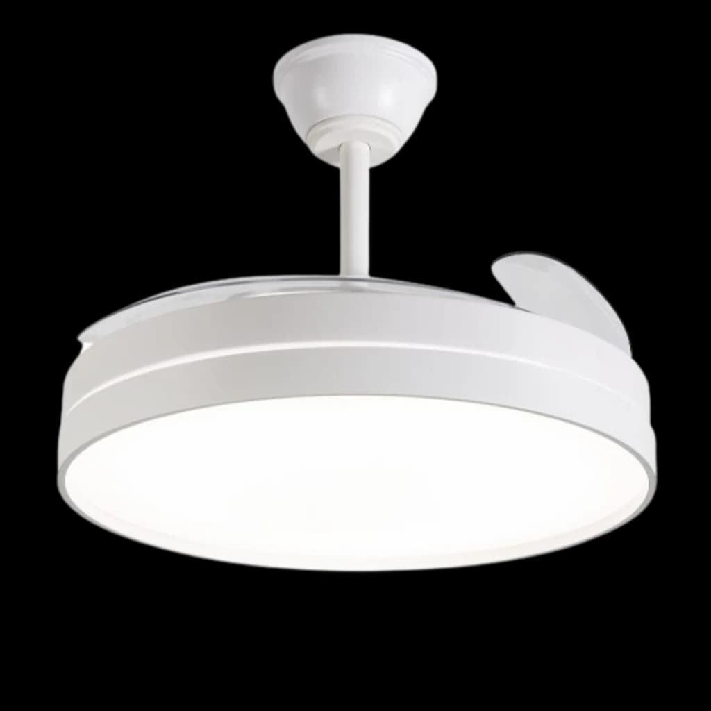 Daewoo DW5008 Ventilateur de plafond 30 W blanc avec lumière LED intégrée, design circulaire compact, 6 vitesses et pales discrètes pour flux dair uniforme