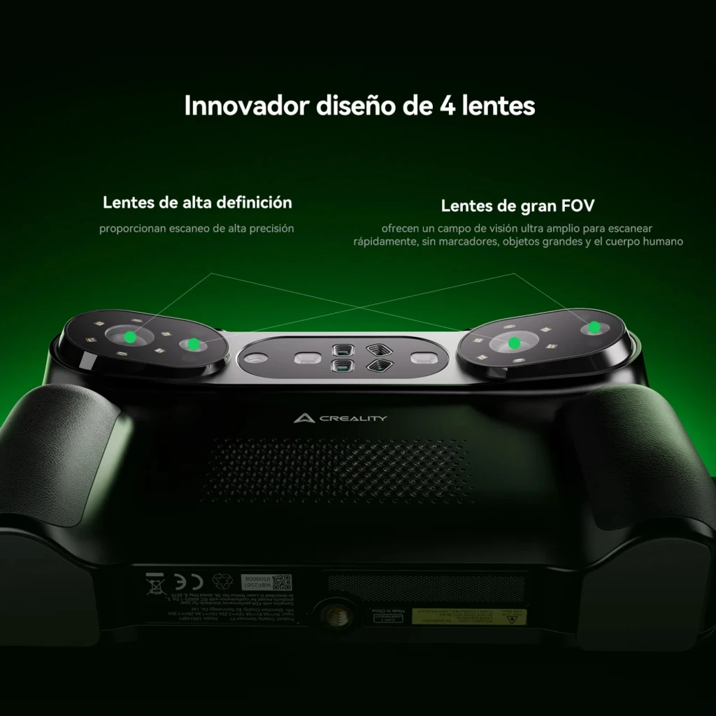 Escáner 3D portátil Creality Sermoon P1 con pantalla táctil, cámaras duales y luces integradas; precisión 0,02 mm, 100 FPS y conectividad inalámbrica - Ítem4