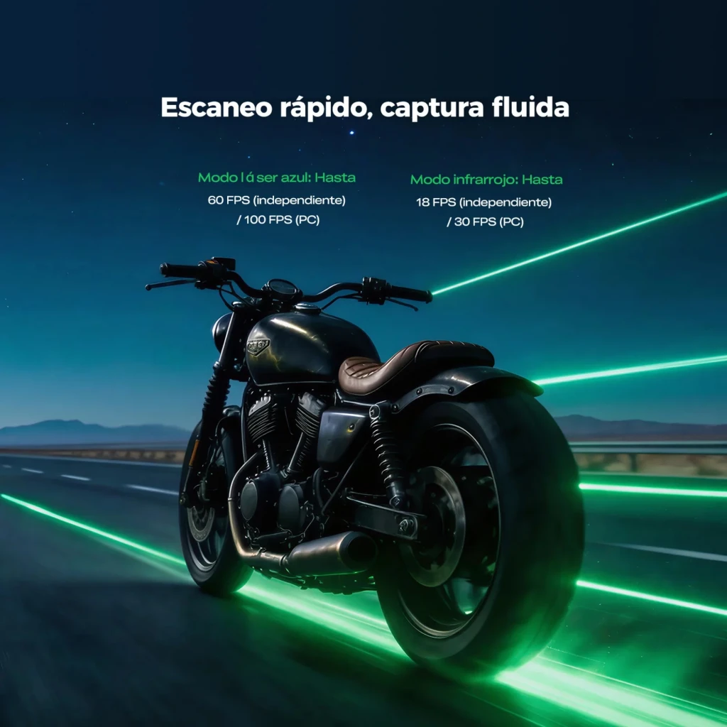 Escáner 3D portátil Creality Sermoon P1 con pantalla táctil, cámaras duales y luces integradas; precisión 0,02 mm, 100 FPS y conectividad inalámbrica - Ítem5