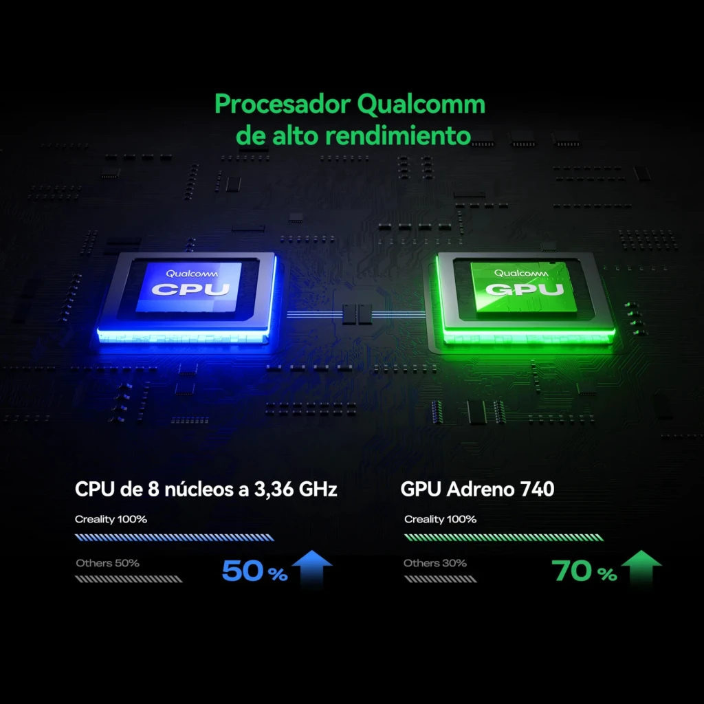 Escáner 3D portátil Creality Sermoon P1 con pantalla táctil, cámaras duales y luces integradas; precisión 0,02 mm, 100 FPS y conectividad inalámbrica - Ítem7