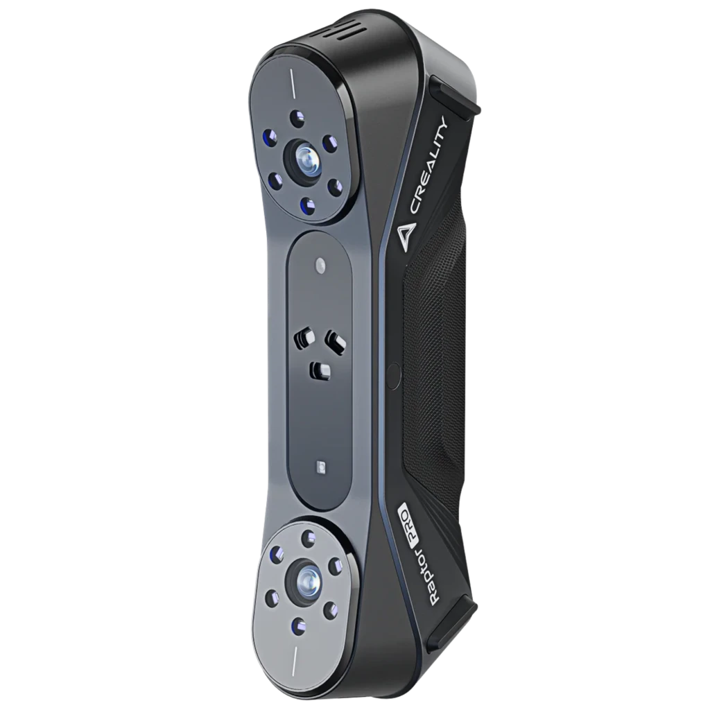 Creality CR-Scan Raptor Pro Escáner 3D 0,02 mm 60 fps Inalámbrico, cuerpo gris compacto con dos módulos de sensores LED azules y agarre lateral texturizado - Ítem1
