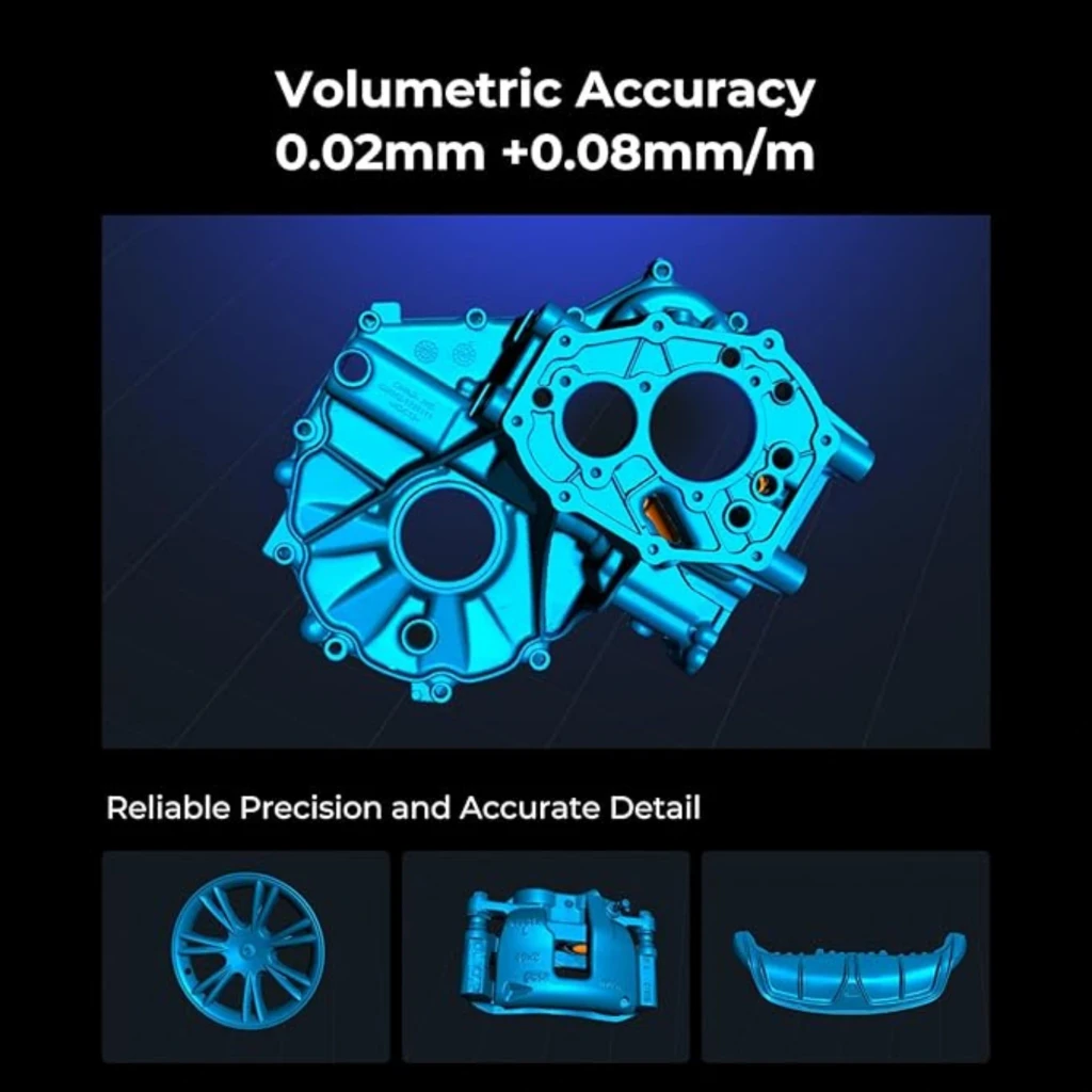 Creality CR-Scan Raptor Pro Escáner 3D 0,02 mm 60 fps Inalámbrico, cuerpo gris compacto con dos módulos de sensores LED azules y agarre lateral texturizado - Ítem7