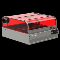 Creality Falcon 2 Pro S Graveur laser 40 W 355 × 390 mm boîtier gris compact avec couvercle rouge translucide, panneau de contrôle latéral