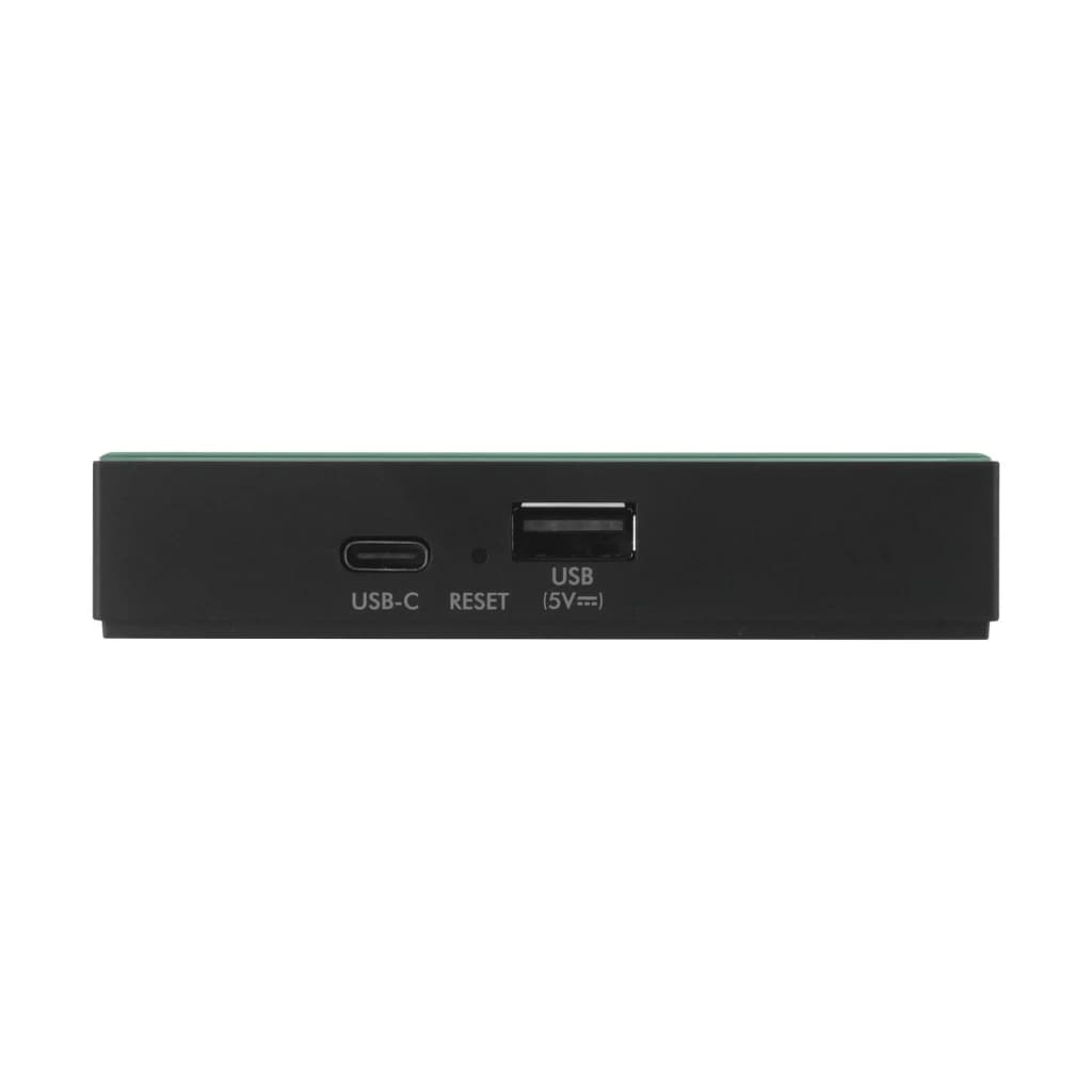 Boîtier Android TV 4K UGOOS SK4 Pro avec façade noire lisse, ports USB‑C et USB 5V, bouton Reset discret, compatible Dolby Vision Atmos Widevine L1