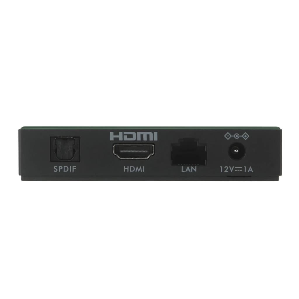 Boîtier UGOOS SK4 Pro S905X5M-K avec ports arrière visibles HDMI, SPDIF, LAN et entrée 12V, compatible Dolby Vision Atmos et Widevine L1 pour 4K Android TV