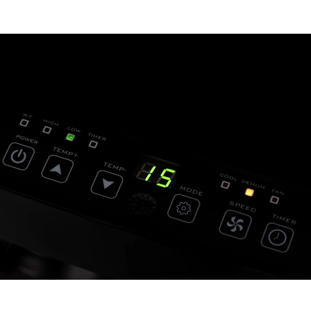 Glaziar Predator S30PLUS aire acondicionado portátil 9000 BTU en negro, panel frontal liso con rejilla de ventilación superior y ruedas para fácil movilidad - Ítem1