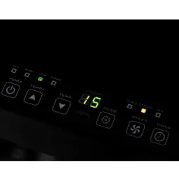 Glaziar Predator S30PLUS Climatiseur portable 9000 BTU Noir avec panneau de contrôle rétroéclairé vert, touches tactiles, voyants mode, vitesse et minuterie