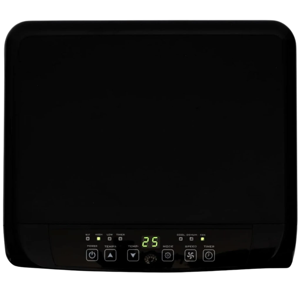 Glaziar Predator S30PLUS aire acondicionado portátil 9000 BTU en negro, panel frontal liso con rejilla de ventilación superior y ruedas para fácil movilidad - Ítem3