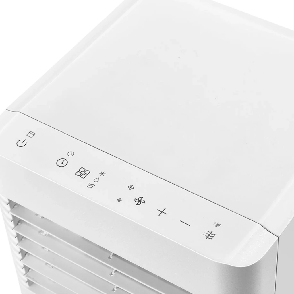 Orbegozo ADR 9000 Ar Condicionado Portátil 2250 BTU/h, corpo branco compacto, grelha frontal de ventilação, painéis laterais com pega e topo com controles - Item2