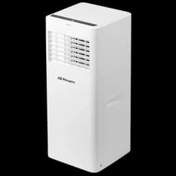 Climatiseur portable Orbegozo ADR 7000 blanc, format tour, grille frontale à lamelles, panneau supérieur noir avec commandes, poignées latérales intégrées
