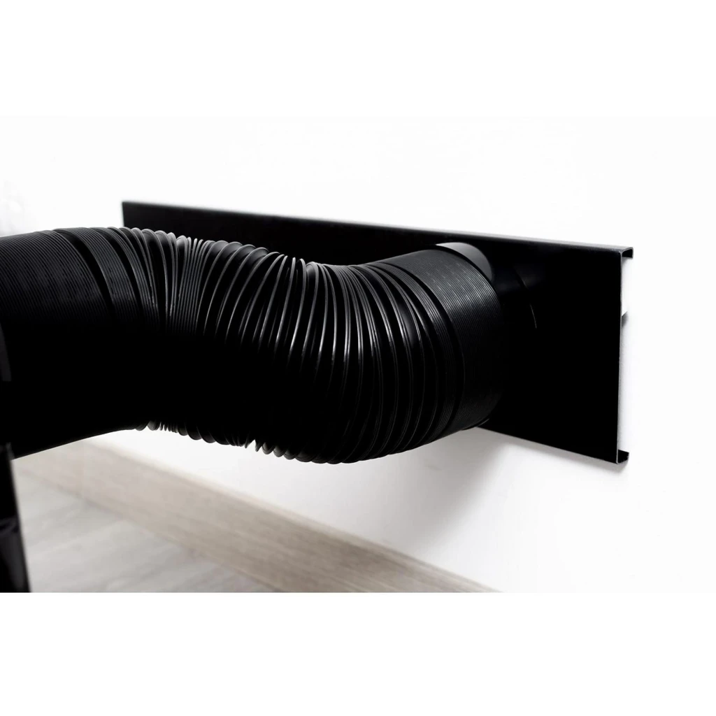 Aire acondicionado portátil negro con rejillas frontales ajustables, ruedas inferiores y diseño compacto; marca Glaziar S35PLUS 10000 BTU h con bomba de calor - Ítem1
