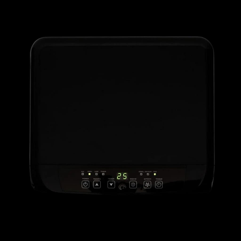 Glaziar S35PLUS Climatiseur portable 10000 BTU h noir panneau avant lisse écran LED vert 25°C boutons tactiles en bas icônes ventilation minuterie mode