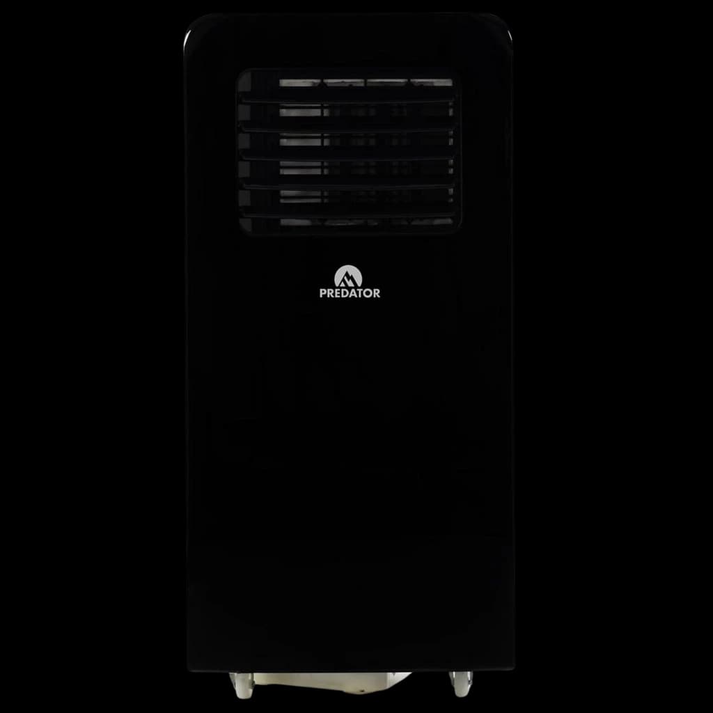 Glaziar S35PLUS climatiseur portable noir, façade brillante avec grandes ouïes frontales, roulettes discrètes et logo central argenté